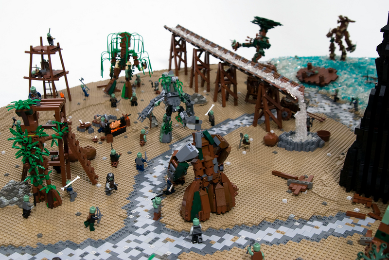 Illustration for article titled The Battle of Isengard from Lord of the Rings, depicted in 22,000 LEGO bricks